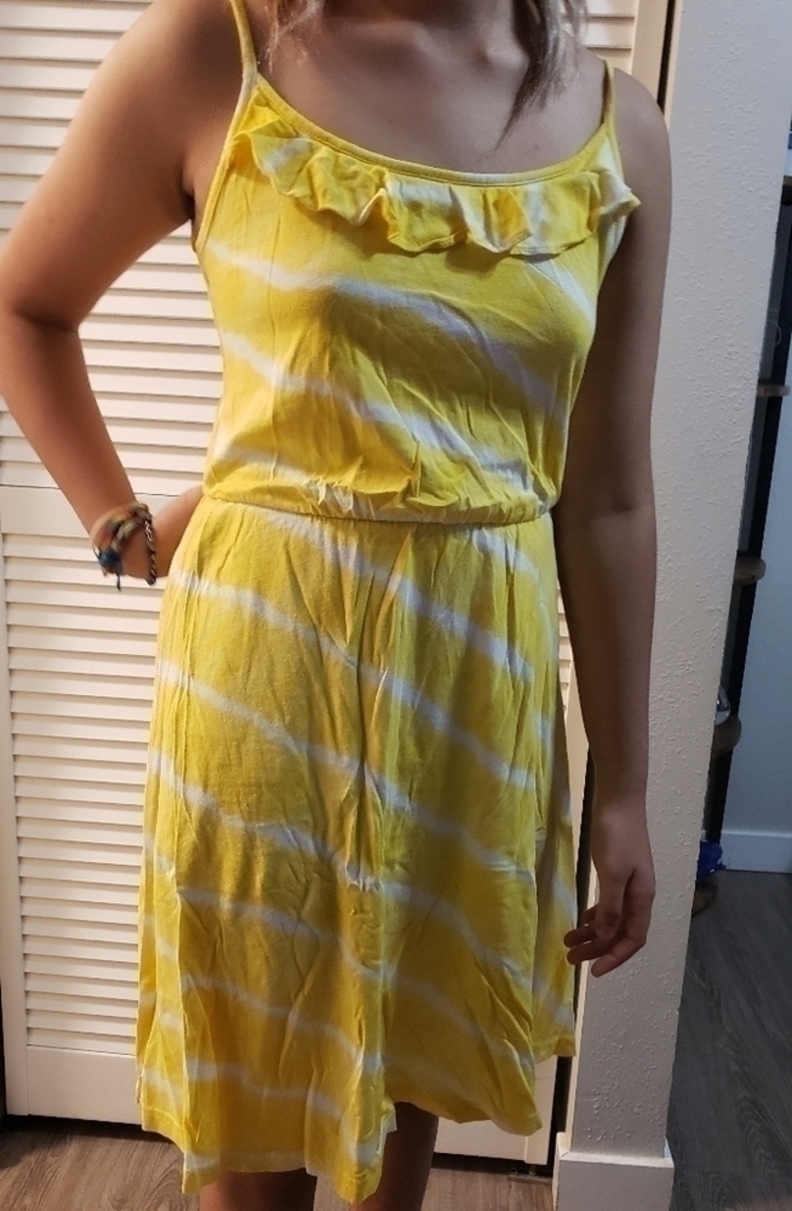 LOFT Dress, Colors yellow and white, Size XS.